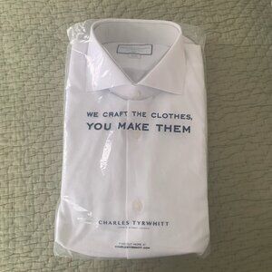 Charles Tyrwhitt White Bib Front Tuxedo Shirt- 15 1/2 x 32 inches